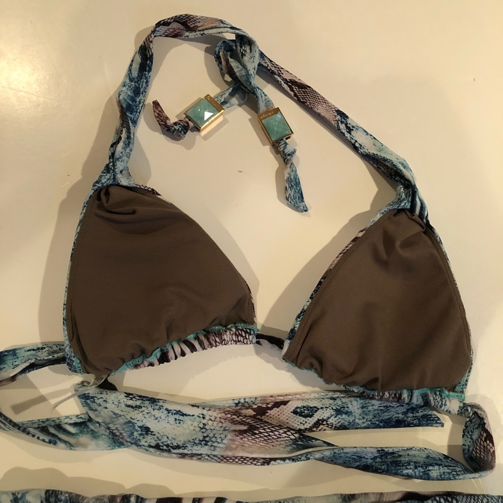 VIX Paula Hermanny Snake Print Jeweled BIKINI 6 - Picture 5 of 10